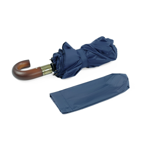 Składany mały parasol z odblaskowymi elementami - granatowy