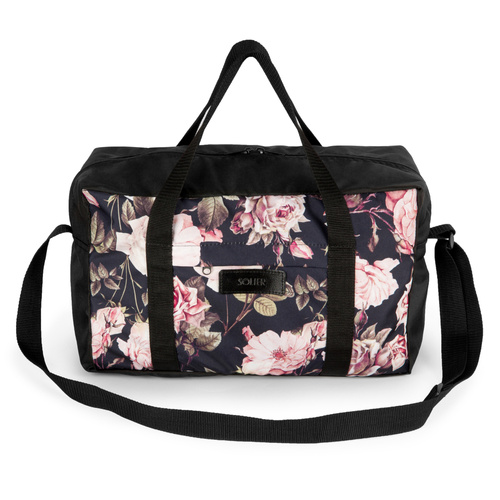 Carry-on bag Solier STB01 40x25x20 BLACK + ROSES