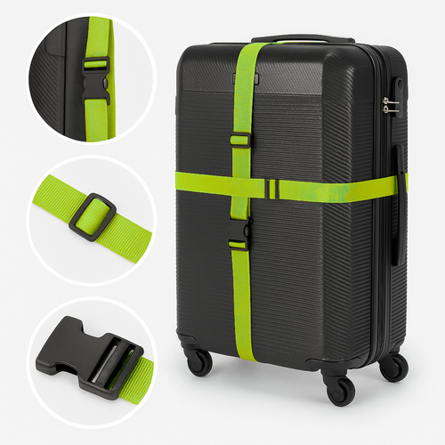 Security luggage strap set for suitcase SA50 lime