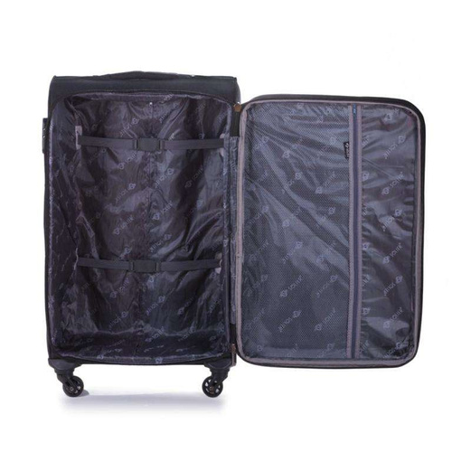 Large soft luggage L Solier STL1316 black-brown