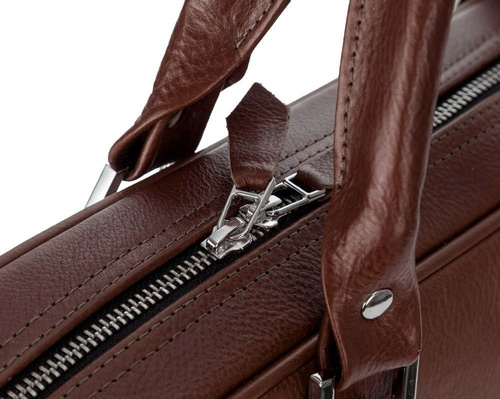 Genuine leather laptop bag Solier SL22 Kingston dark brown