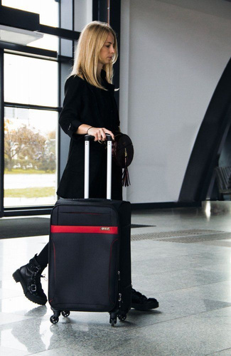 Medium soft luggage M Solier STL1311 black-red