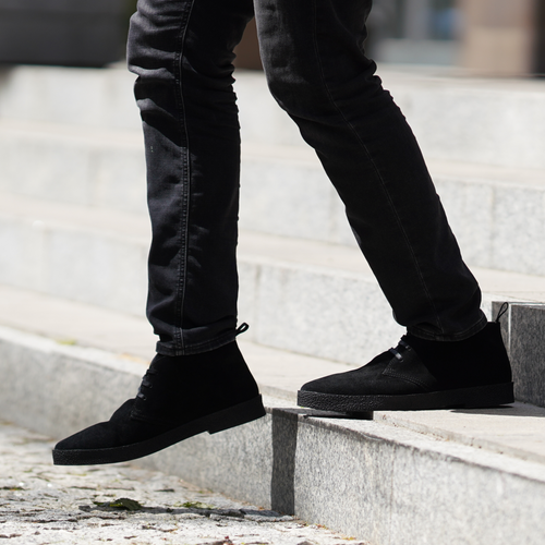 Men's stylish leather Chukka shoes / boots dark brown M467DBS