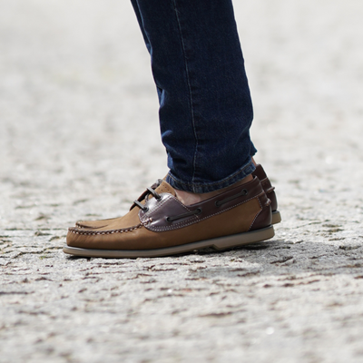 Men's leather moccasins brown M551BN