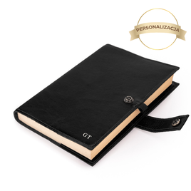 Personalizowana skórzana okładka na notes kalendarz Solier SA41 czarna