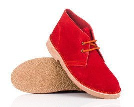 Men's stylish leather Chukka shoes boots red M467DS