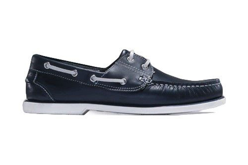 Genuine leather men's navy moccasins boat shoes