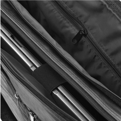 Black leather shoulder laptop bag SL02 ABERDEEN