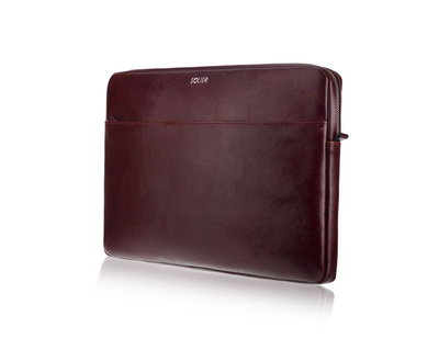 Genuine leather laptop case 13' Solier Burgundy