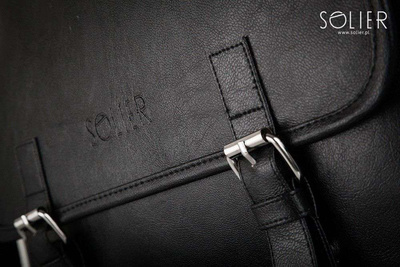 black shoulder laptop bag Solier S12