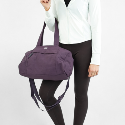 Sportowa torba materiałowa fitness Solier FB52 Lunea - śliwkowa