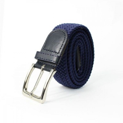 Elegant, woven belt for man SOLIER SB08 navy