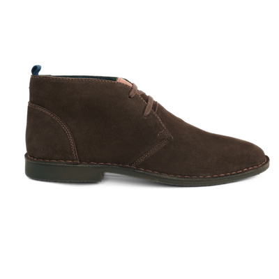 Men's stylish leather Chukka shoes / boots dark brown M467DBS