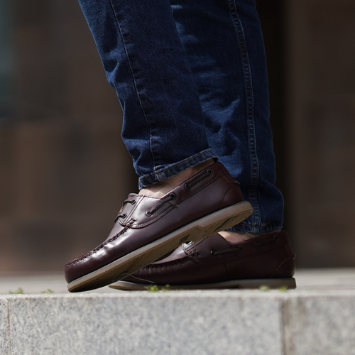 Men's stylish leather Chukka shoes / boots dark brown M467DBS