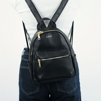 Genuine leather woman's laptop bag FL25 black with snake pattern