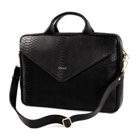 Skórzana torba na laptopa FL15 Positano czarny z motywem zwierzęcym