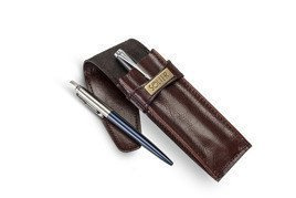 Leather men's pen case SA12 DEEP RED