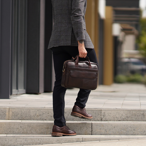 Torba weekendowa podróżna skórzana Solier SL39 Astrin czarna