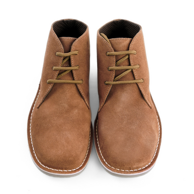 Men's stylish leather Chukka shoes / boots dark brown M467DBS