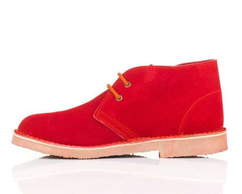 Men's stylish leather Chukka shoes boots red M467DS