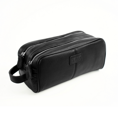 Personlised genuine leather men's beauty bag