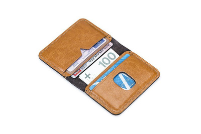 Slim leather men's wallet SOLIER SW11 SLIM LIGHT BROWN