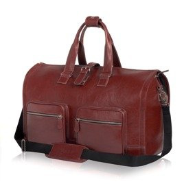 Genuine leather men's garment bag SL18 Harlow Maroon