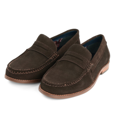 Men's stylish leather Chukka shoes / boots dark brown M467DBS