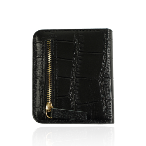 Genuine leather woman's laptop bag FL25 black with snake pattern