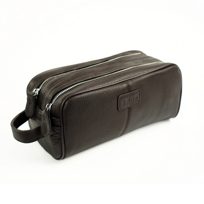 Personlised genuine leather men's beauty bag