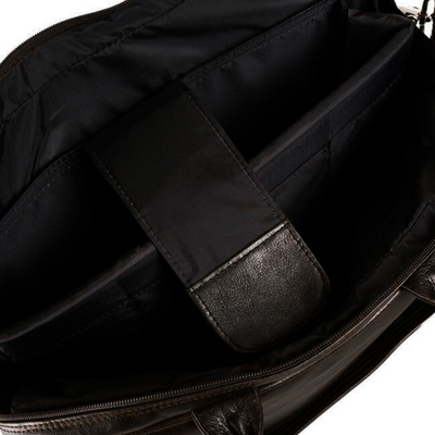 Brown leather shoulder laptop bag Solier Rothen SL30 