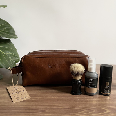 Elegant leather men's beauty bag SOLIER SZETLAND