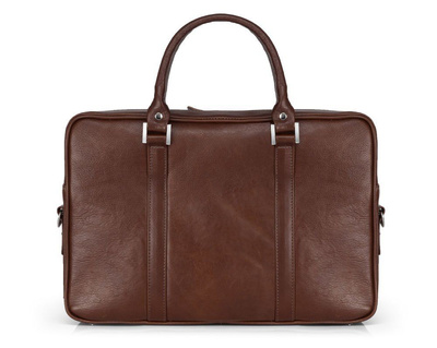 Vegetable tanned laptop bag Solier SL25 Harvey dark brown