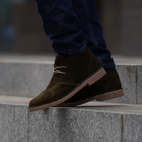Men's stylish leather Chukka shoes / boots M 400ES