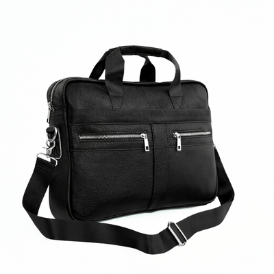Duża skórzana męska torba na laptopa i dokumenty Solier SL45 Milo czarny