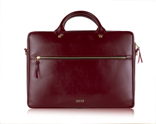 Leather woman's laptop bag FL15 Positano deep red