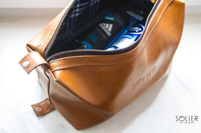 Elegant leather men's beauty bag SOLIER PERTH