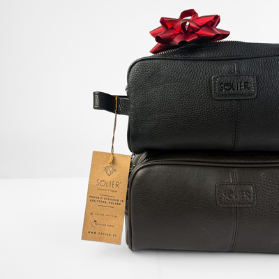 Elegancka skórzana kosmetyczka Solier SZETLAND