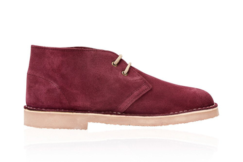 Men's stylish leather suede Chukka shoes/boots burgundy