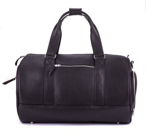 GENUINE LEATHER MEN'S WEEKEND BAG SL19 BRANDON BLACK