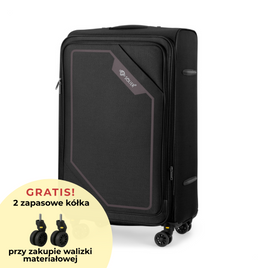 Large soft luggage L 26'' Solier STL2240 black-brown
