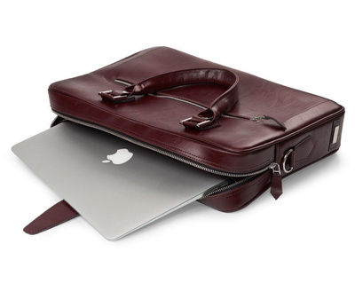 Genuine leather laptop bag with luggage holder Solier SL23 Easton