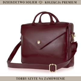 Skórzana damska torba na laptopa FL15 Positano bordowa