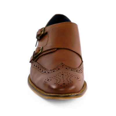 Men's stylish leather Chukka shoes / boots dark brown M467DBS