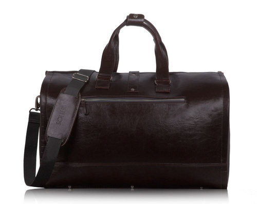 Genuine leather men's garment bag SL18 Harlow Brown