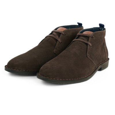 Men's stylish leather Chukka shoes / boots dark brown M467DBS