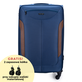 Large soft luggage L Solier STL1801 nacy-brown