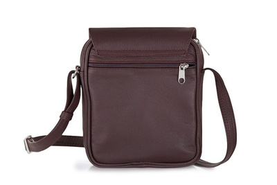 Brown leather messenger Ipad case SL32