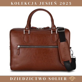 Genuine leather laptop bag with luggage holder Solier SL23 Easton