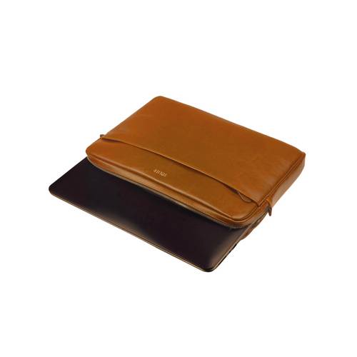 Genuine leather laptop case 13' Solier Camel